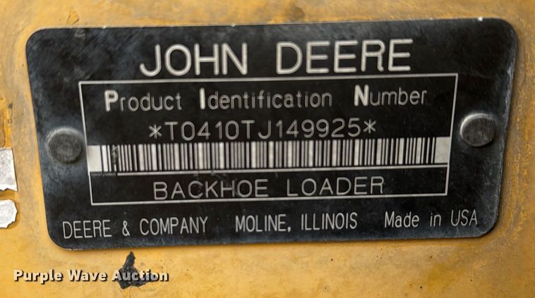 image for item EU6375 2007 John Deere 410J tractor