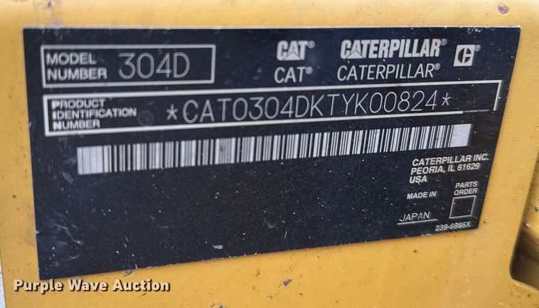 image for item EU6376 2011 Caterpillar 304D CR mini excavator