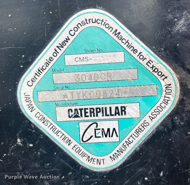 image for item EU6376 2011 Caterpillar 304D CR mini excavator