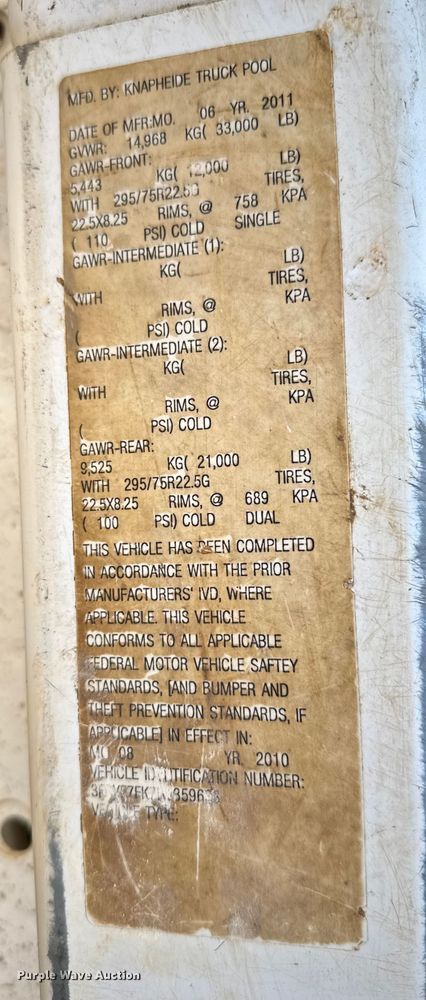 image for item EU6442 2011 Ford F750 Super Duty XL vacuum truck