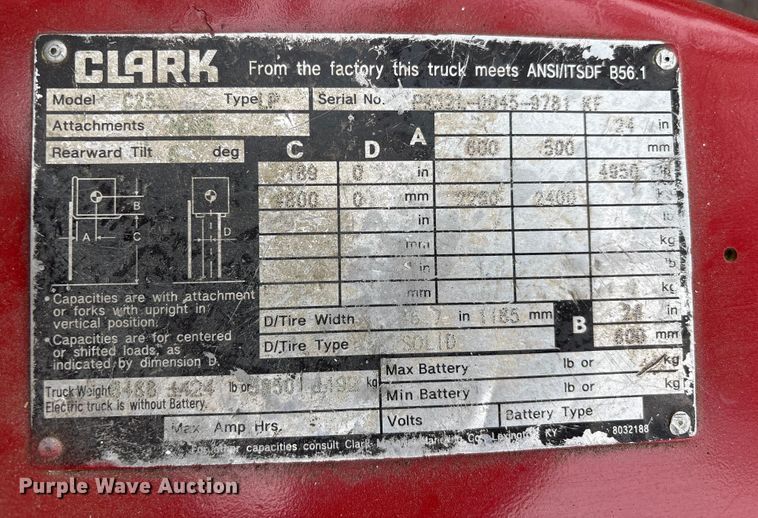 image for item EU7096 Clark C25 forklift
