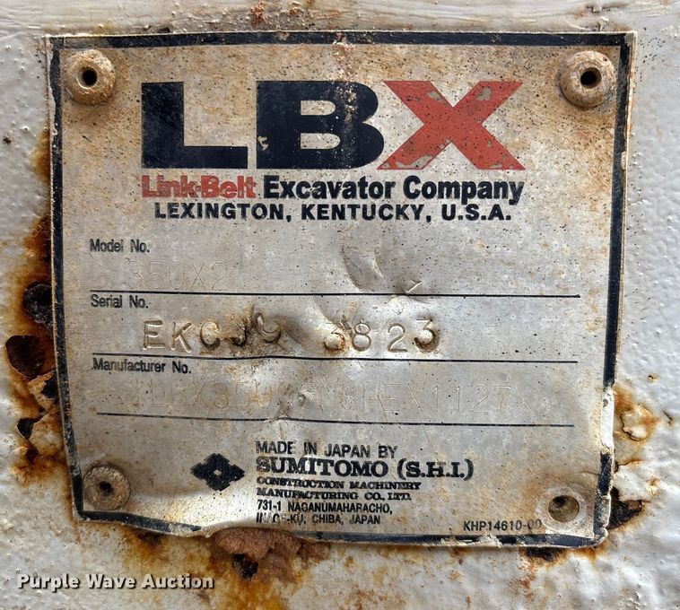 image for item EU7097 LinkBelt 350X2 long reach excavator