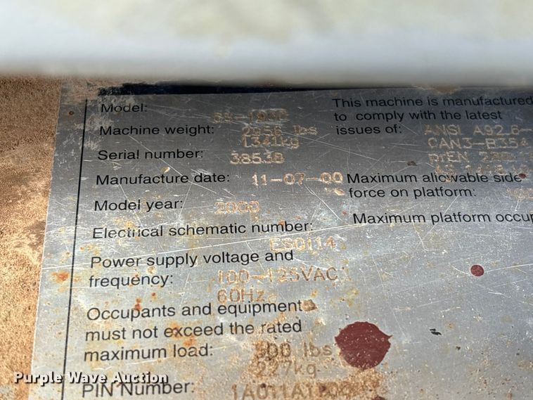 image for item EU7126 2000 Genie GS-1930 scissor lift