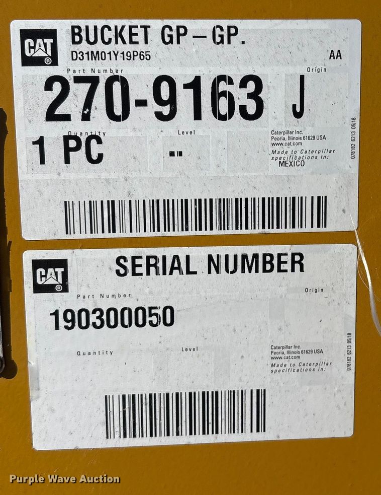 image for item EV2577 Caterpillar 270-9165 loader bucket