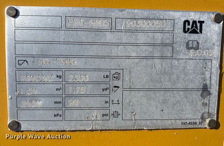 image for item EV2577 Caterpillar 270-9165 loader bucket