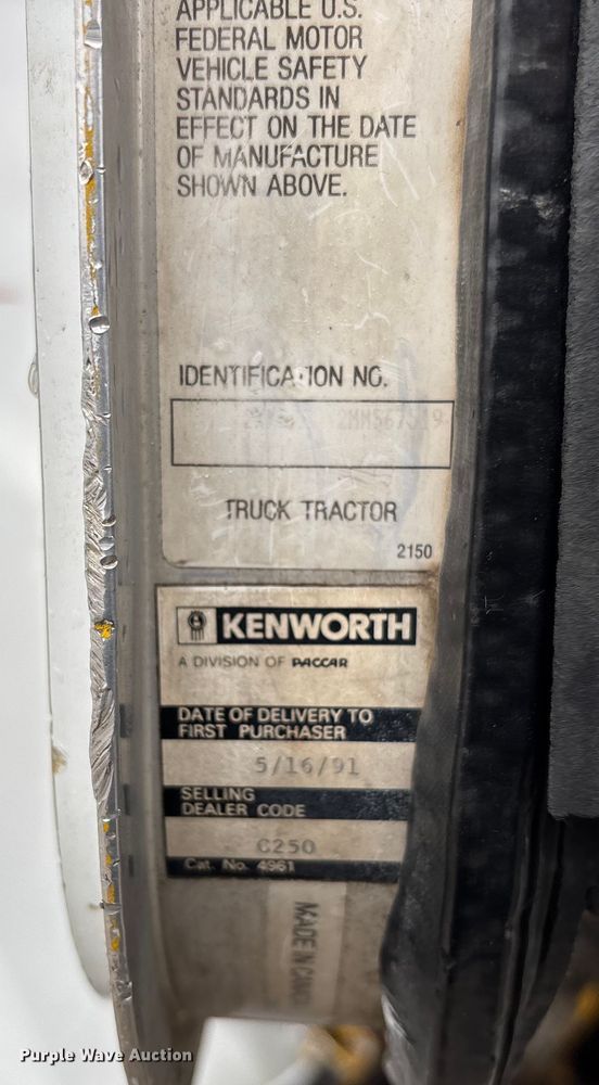 image for item EV3358 1991 Kenworth T800 dump truck