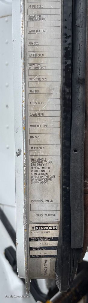 image for item EV3358 1991 Kenworth T800 dump truck