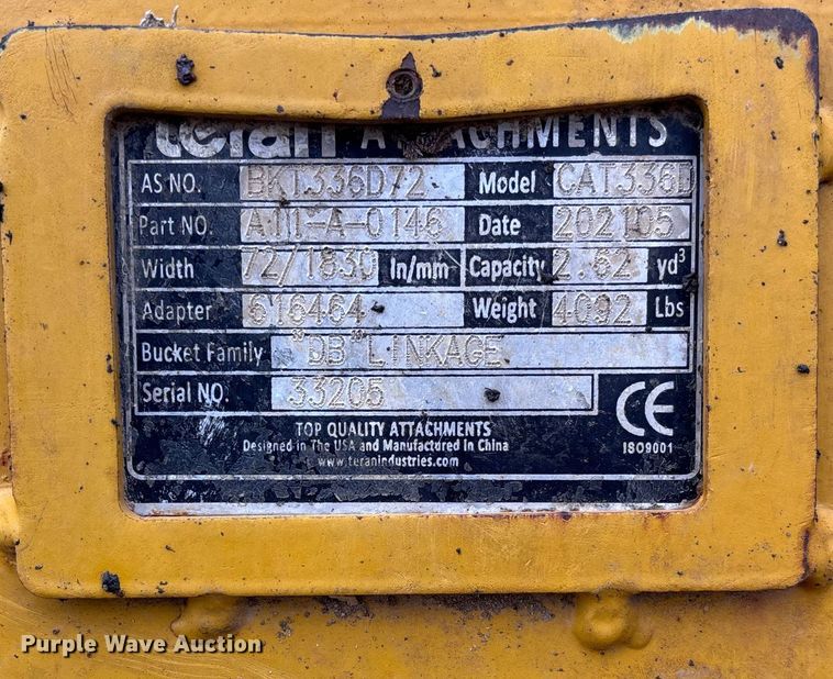 image for item EV3396 2018 Caterpillar 336FL excavator