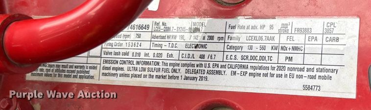 image for item EV3397 2021 Sany SY265C LC long reach excavator