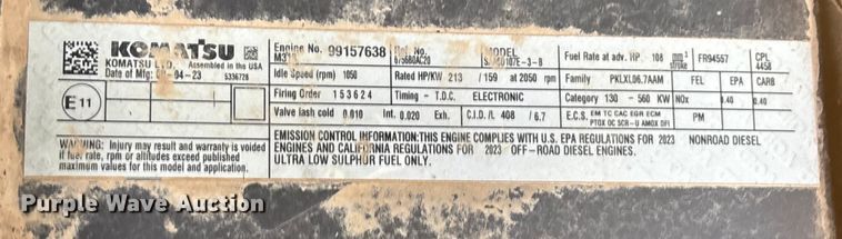image for item EV3400 2024 Komatsu PC290LC-11 excavator