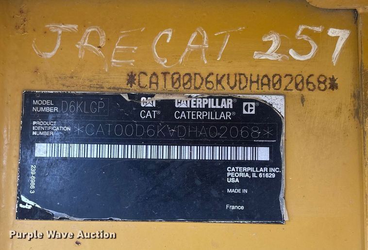 image for item EV3402 2012 Caterpillar D6K LGP dozer