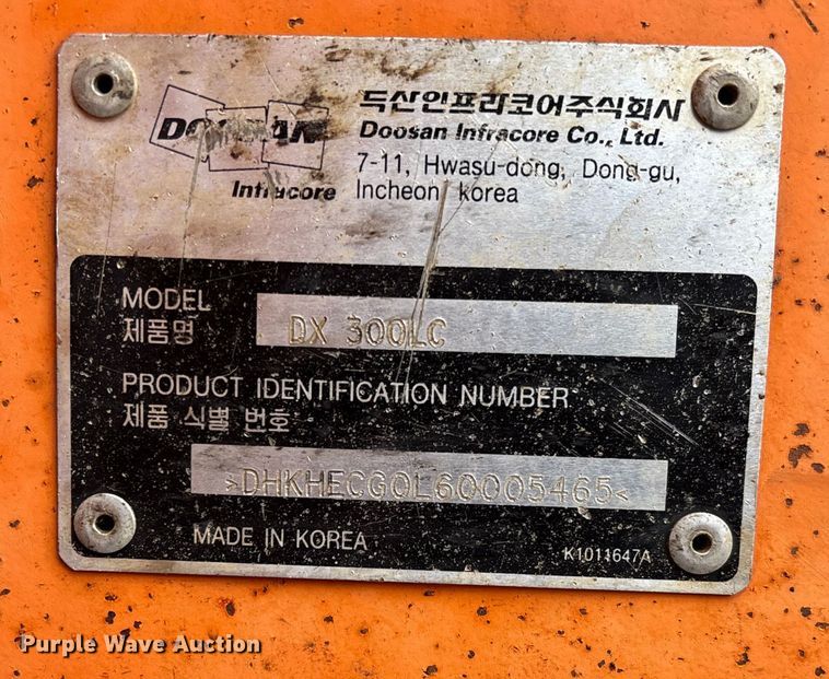 image for item EV3404 2006 Doosan DX300LC long reach excavator