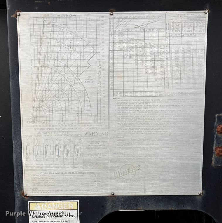 image for item EV3438 1992 Peterbilt 357 crane truck