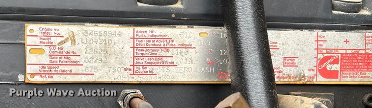 image for item EV3438 1992 Peterbilt 357 crane truck