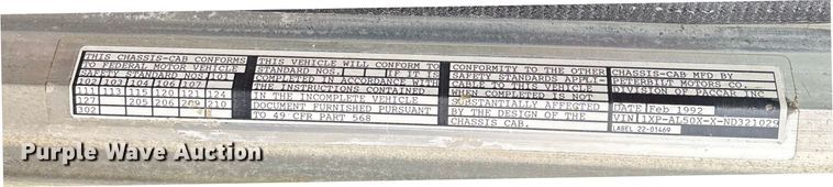 image for item EV3438 1992 Peterbilt 357 crane truck