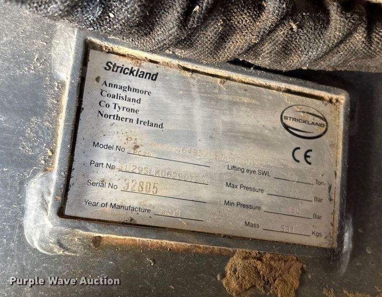 image for item EV3439 2019 Strickland PC290 quick coupler