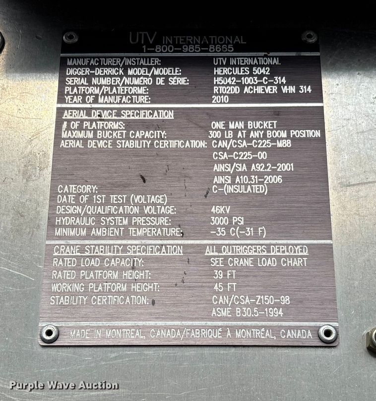 image for item EV3460 UTV Achiever mini digger derrick 