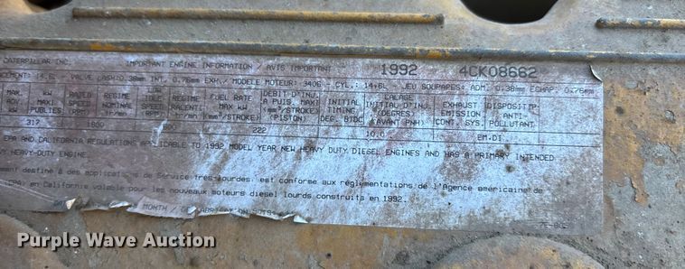 image for item EV3466 1994 Kenworth grapple crane truck