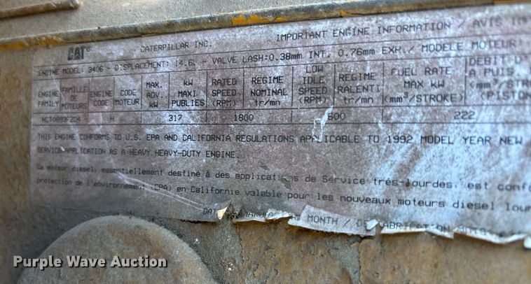 image for item EV3466 1994 Kenworth grapple crane truck