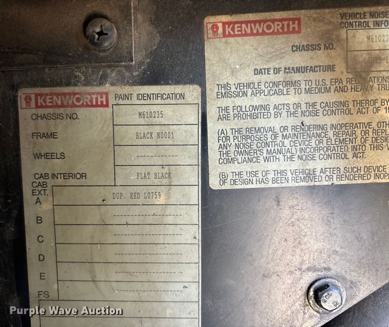 image for item EV3466 1994 Kenworth grapple crane truck