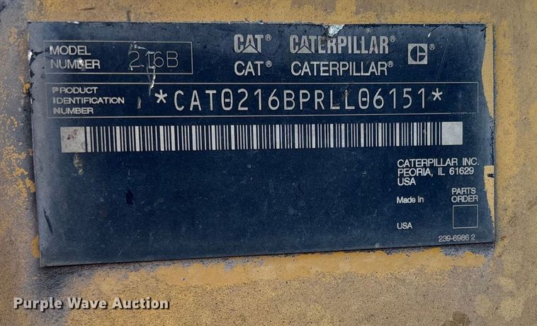 image for item EV3483 2007 Caterpillar 216B skid steer loader