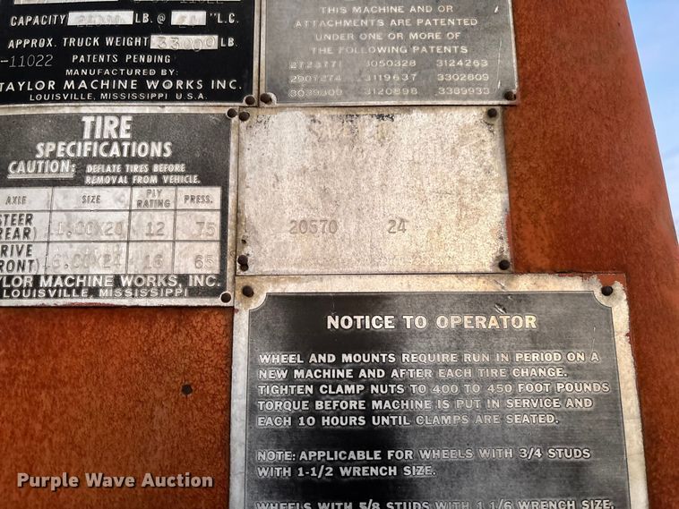 image for item EV3487 Taylor Y-22-BW0 forklift