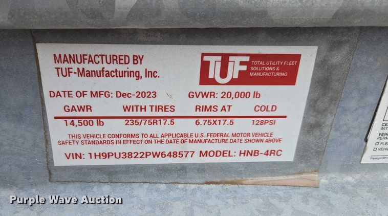 image for item EV4390 2023 TUF HNB-4RC reel trailer