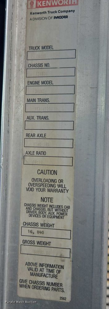 image for item EV4391 1996 Kenworth T800 flatbed truck