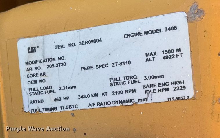 image for item FB0480 Caterpillar 3406 power unit