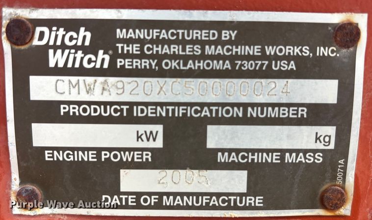 image for item FG1544 2005 Ditch Witch RT95 trencher