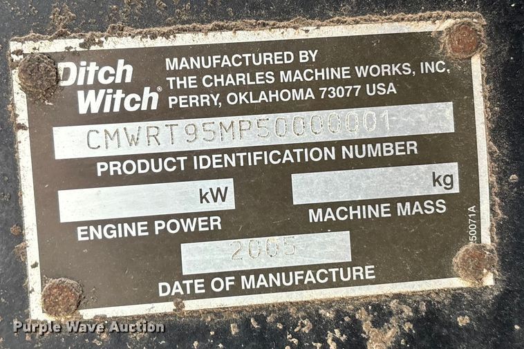 image for item FG1544 2005 Ditch Witch RT95 trencher