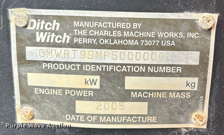 image for item FG1544 2005 Ditch Witch RT95 trencher