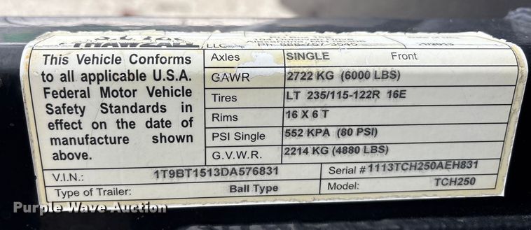 image for item FG1572 2013 Thawzall TCH 250 ground heater