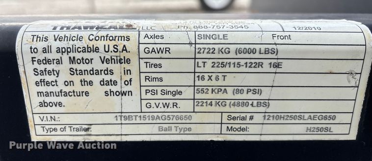 image for item FG1573 2010 Thawzall H250SL ground heater