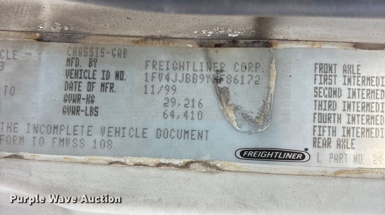 image for item FG1598 2000 Freightliner FL80 dump truck