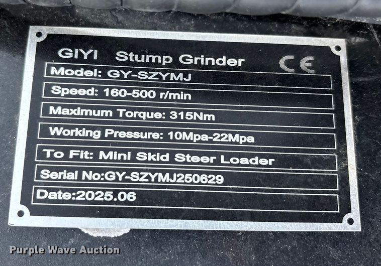 image for item FG1617 2025 GIYI GY–SZYMJ compact utility loader stump grinder