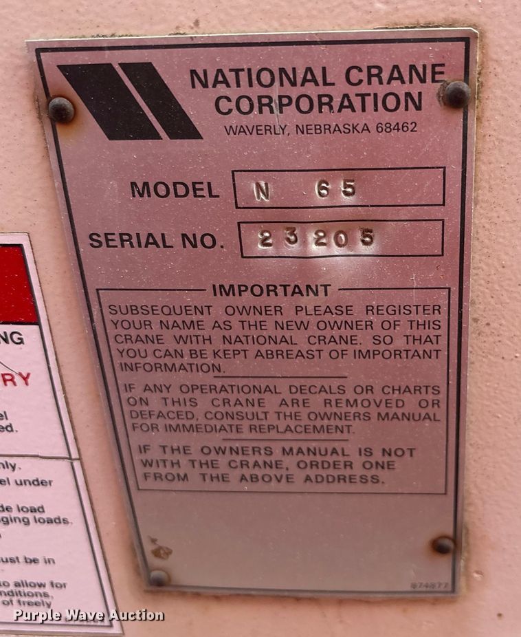 image for item FG1635 1988 Ford LN8000 crane truck