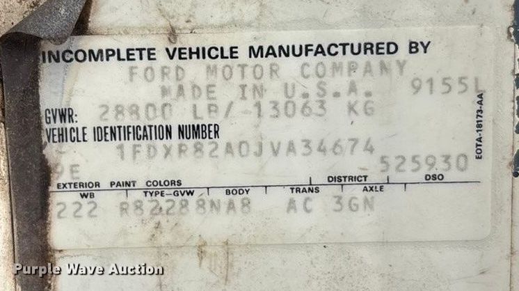 image for item FG1635 1988 Ford LN8000 crane truck