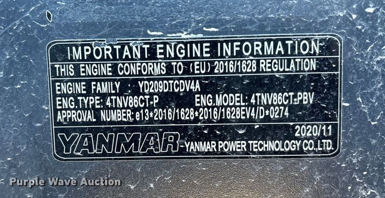 image for item FI0073 Yanmar VIO55-6A mini excavator
