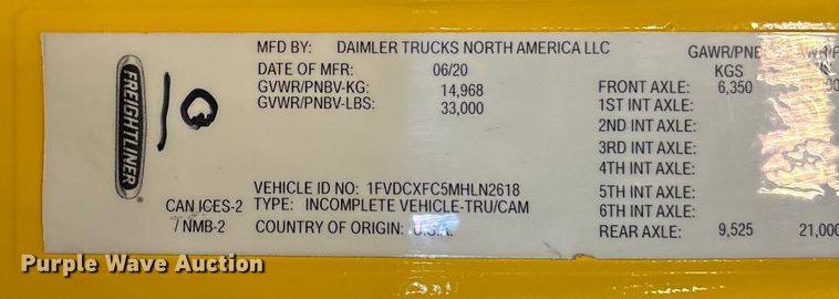 image for item FI1516 2021 Freightliner M2 bucket truck