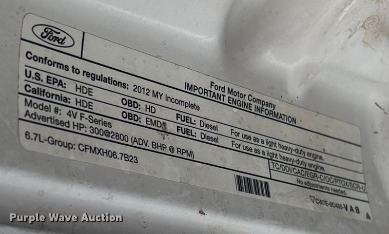 image for item FI1529 2012 Ford F550 Super Duty utility / service truck