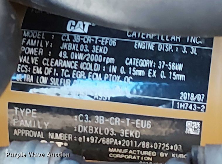 image for item FK0702 2018 Caterpillar 308E2 CR mini excavator