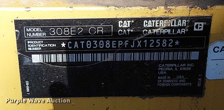 image for item FK0702 2018 Caterpillar 308E2 CR mini excavator