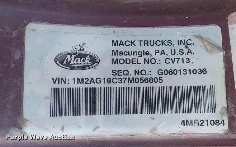 image for item FK0746 2007 Mack CV713  dump truck