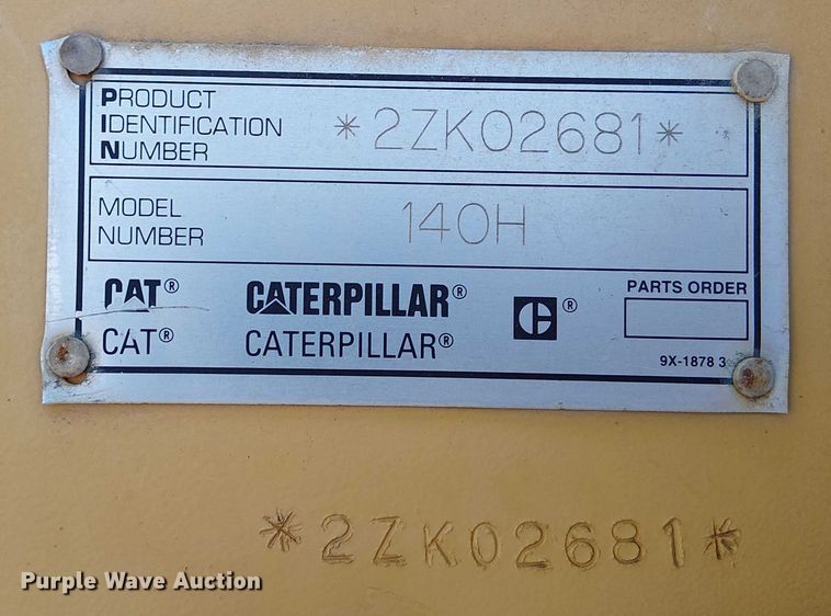 image for item FK0748 1997 Caterpillar 140H motor grader