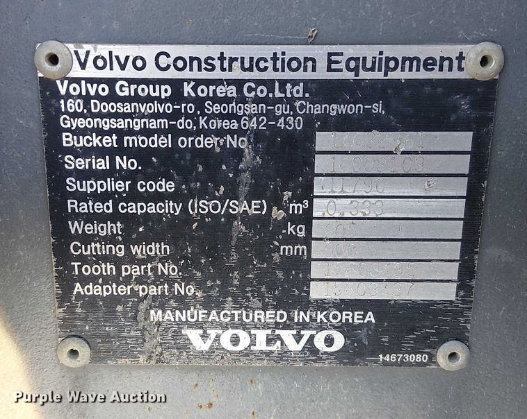 image for item FK0766 (3) Volvo mini excavator buckets