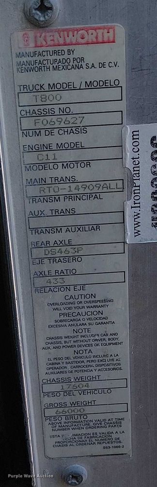 image for item FK0768 2004 Kenworth T800 ready mix truck