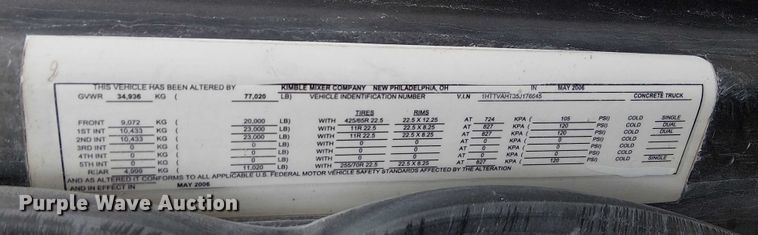 image for item FK0771 2005 International 7700 ready mix truck