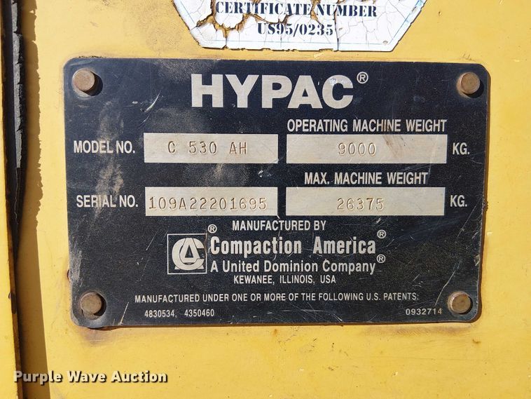 image for item FK0835 1999 Hypac C530AH pneumatic roller