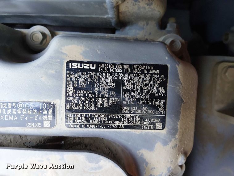 image for item FK0844 2014 Hitachi ZX135US-5N mini excavator